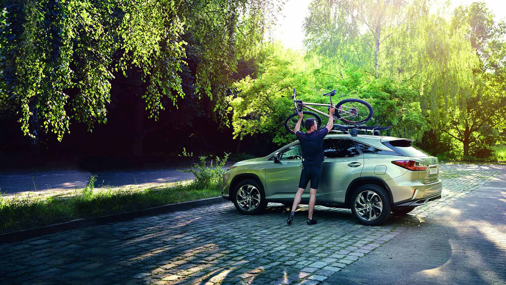 Lexus RX 450h mit Gepäckträger