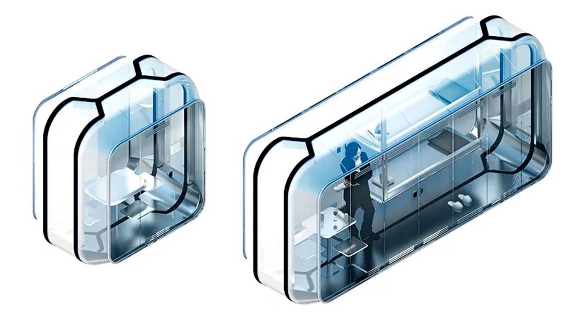 Imágenes exteriores de los módulos diseñados por Florian Marquet
