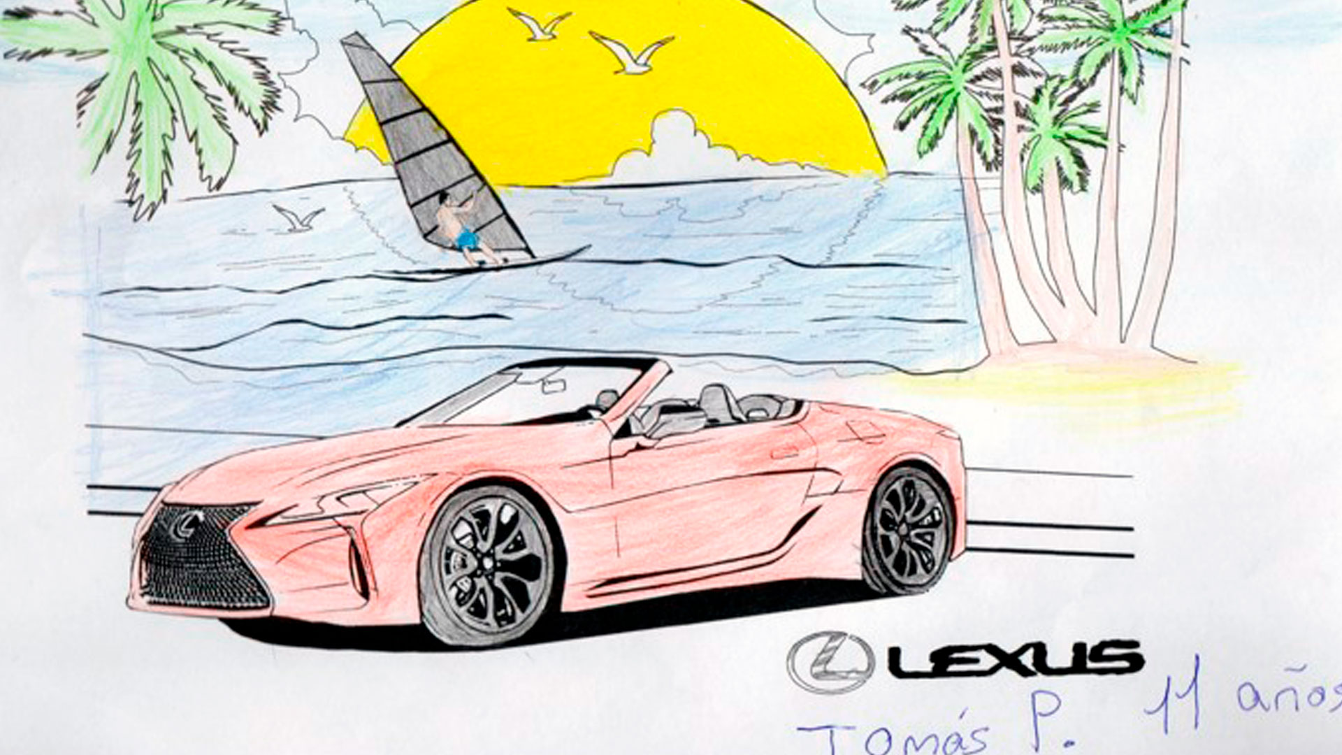 Imagen de Lexus ilustrado en blanco y negro