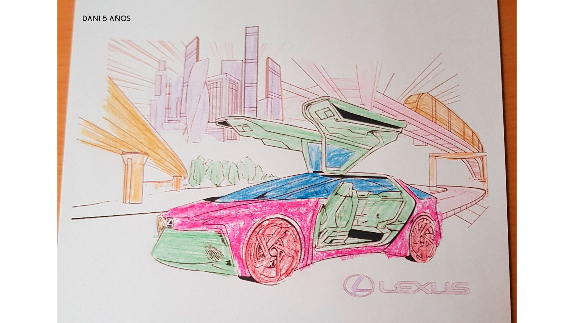 Imagen de Lexus ilustrado en blanco y negro