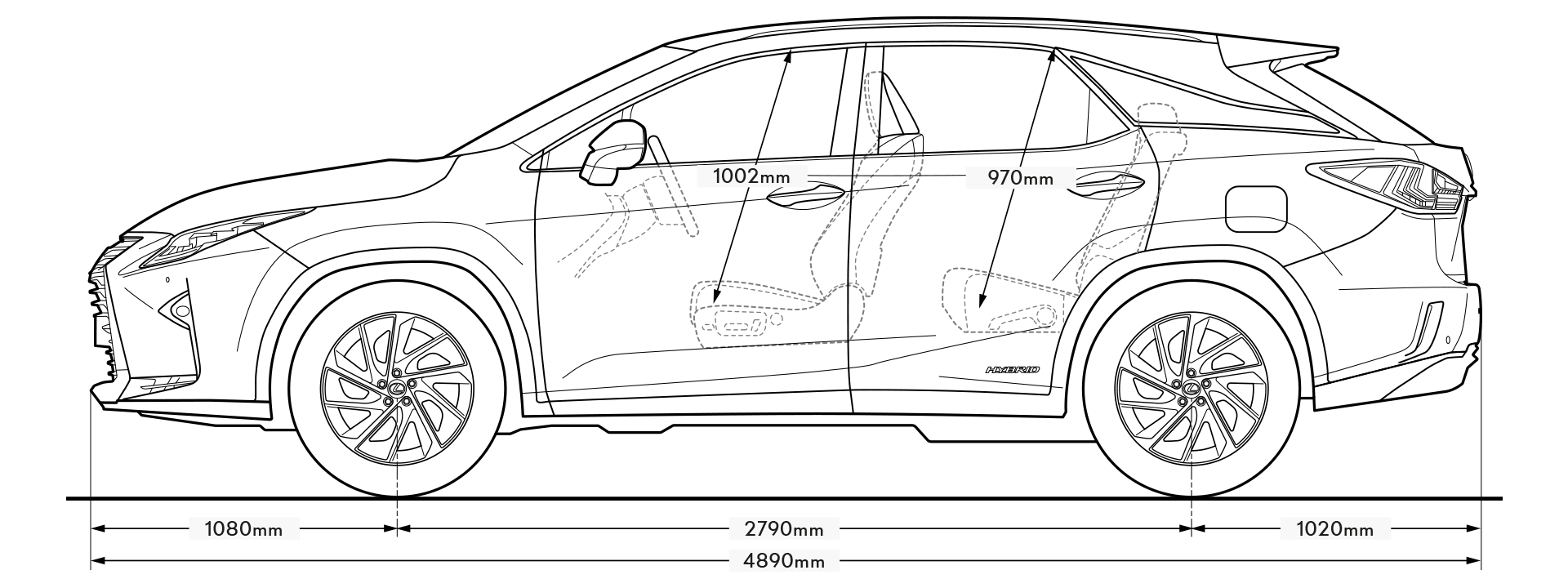 RX Side Dimensions Image