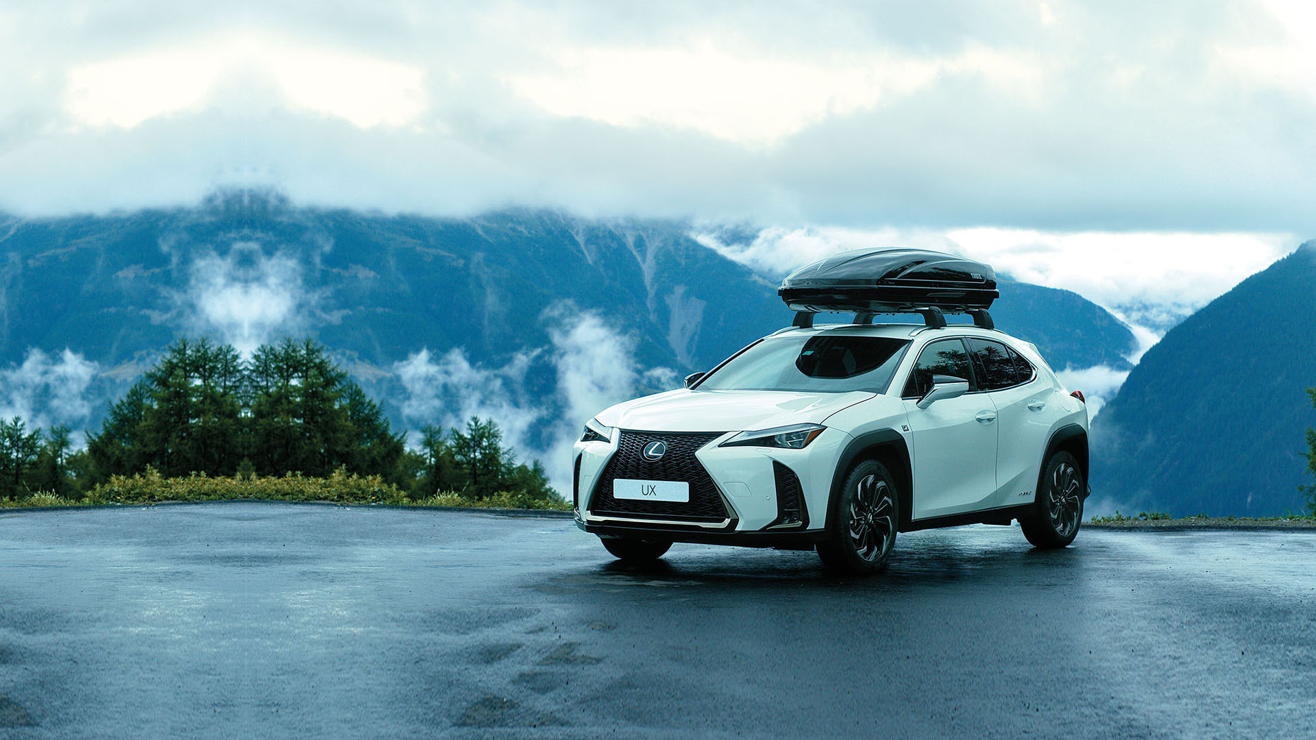 Zijkant van een witte Lexus LC 500h